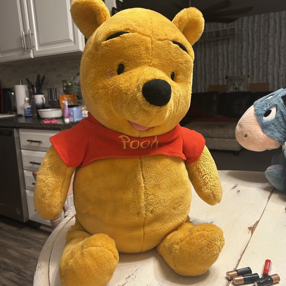 VINTAGE Disney Winnie the Pooh "I Talk" Jumbo Plush FisherPrice 28" tested&works